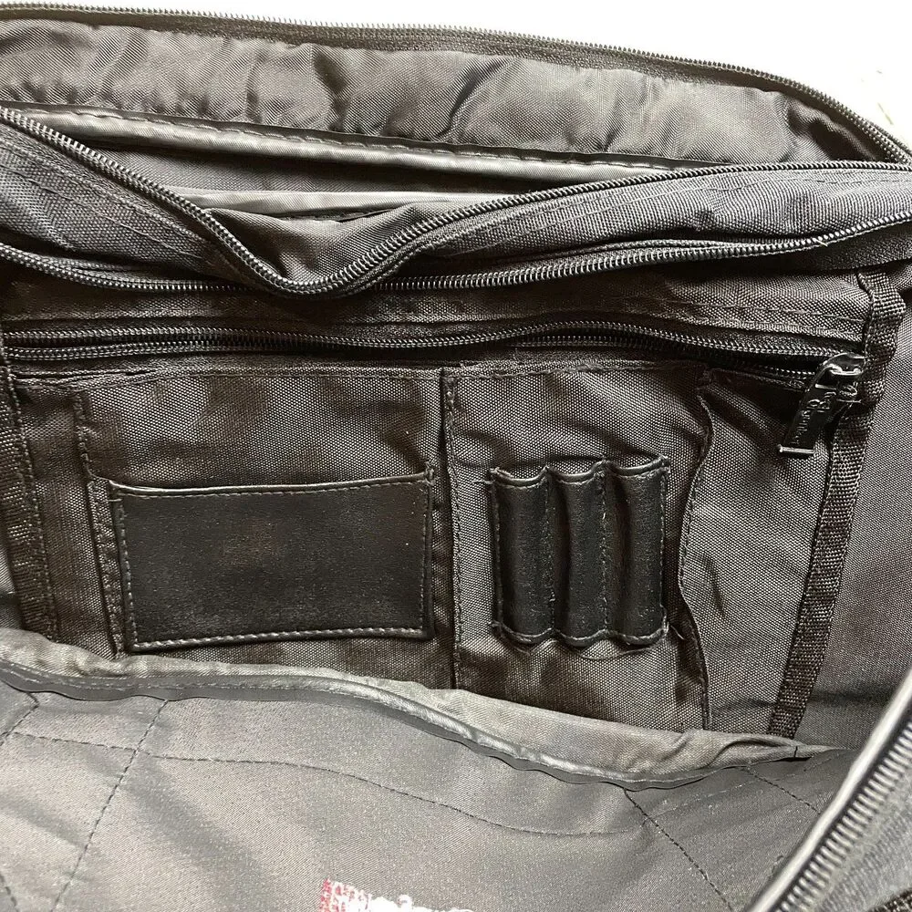 Tech Organizer Laptop Executive Messenger Travel Bag Expandable Zip Pockets